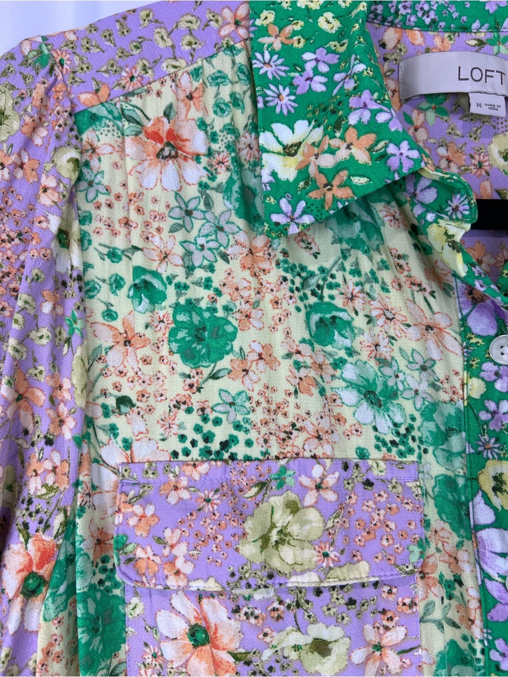 LOFT Floral Godet Pocket Shirtdress - Picture 6 of 9